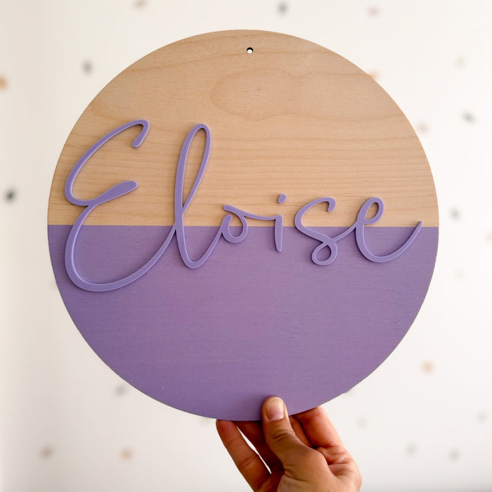 Blush Pink Wooden and Acrylic Dip Dye Name Plaque