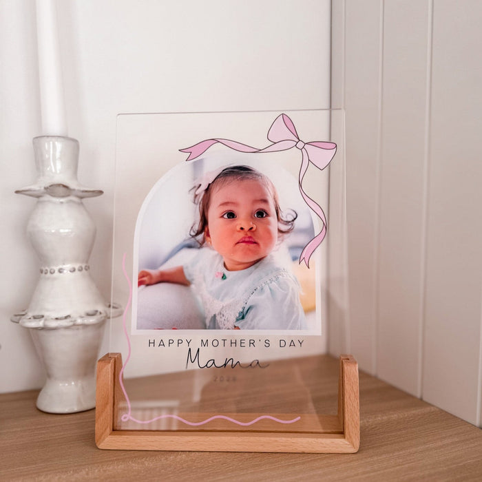 Bow Print Mothers Day Photo Plaque