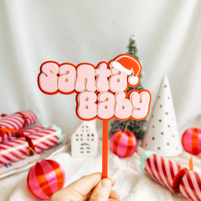 Santa Baby Acrylic Cake Topper