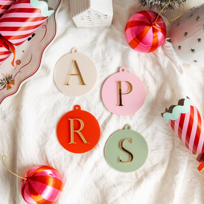 Personalised Acrylic Initial Christmas Bauble