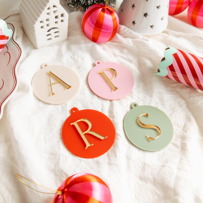 Personalised Acrylic Initial Christmas Bauble