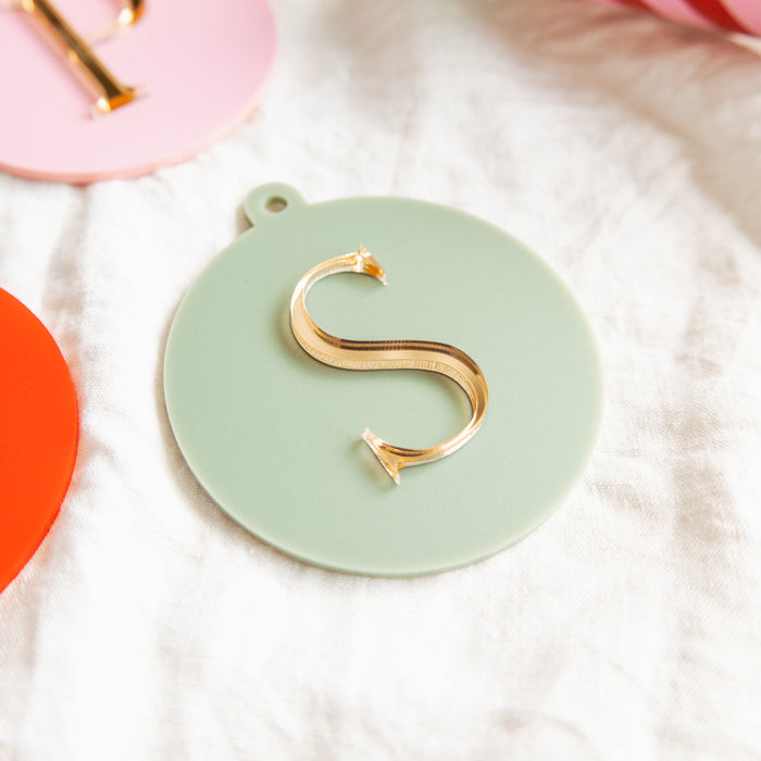 Personalised Acrylic Initial Christmas Bauble