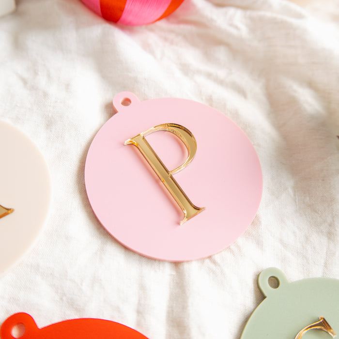 Personalised Acrylic Initial Christmas Bauble