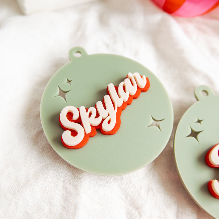 Personalised Acrylic Retro Name Bauble