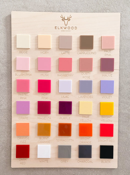 Choice of colours for the cake topper