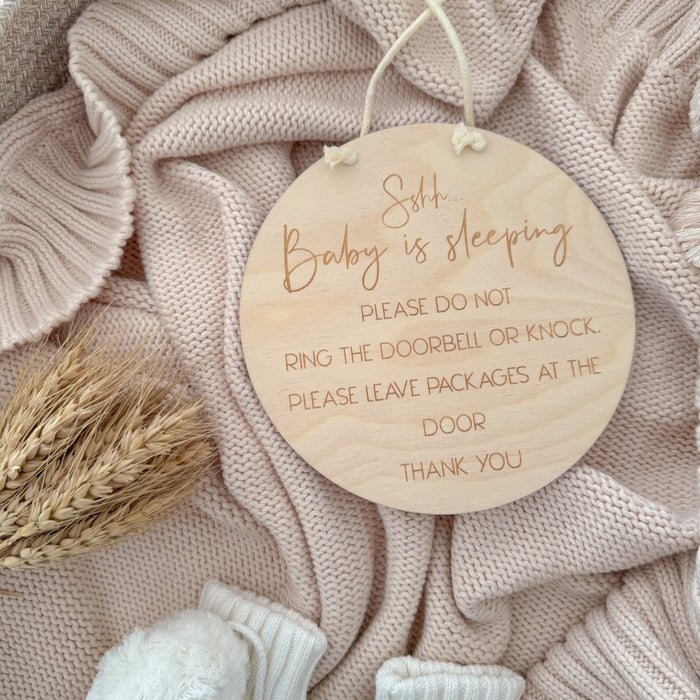 Shhh baby is sleeping sign