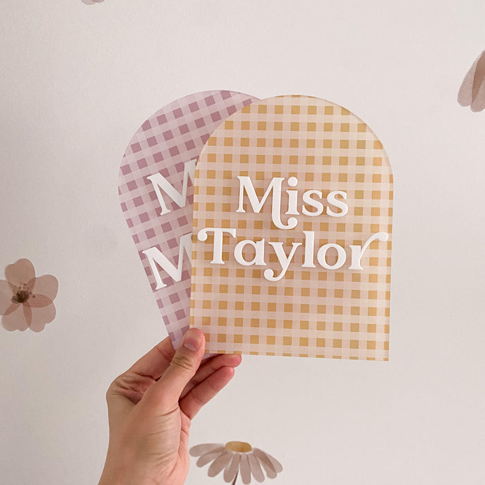 Gingham Teachers Plaque