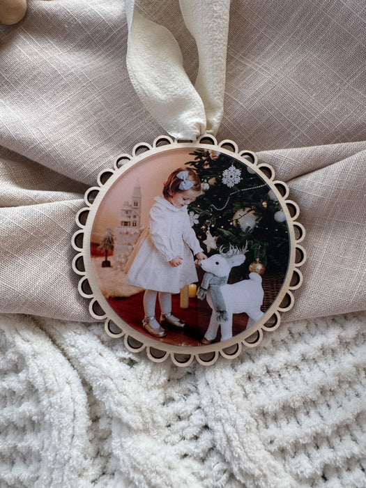 Personalised Wooden Christmas Photo Ornament