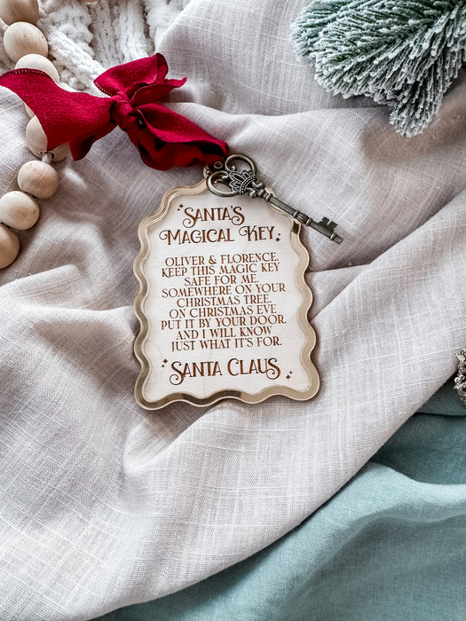 Personalised Santa’s Magical Key Christmas Name Engraved Tag