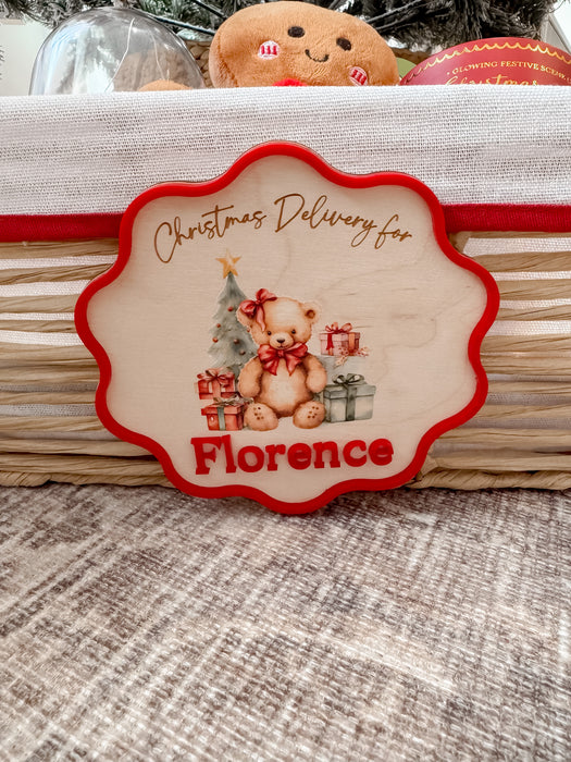 Personalised Christmas Crate "Special Delivery Sign"