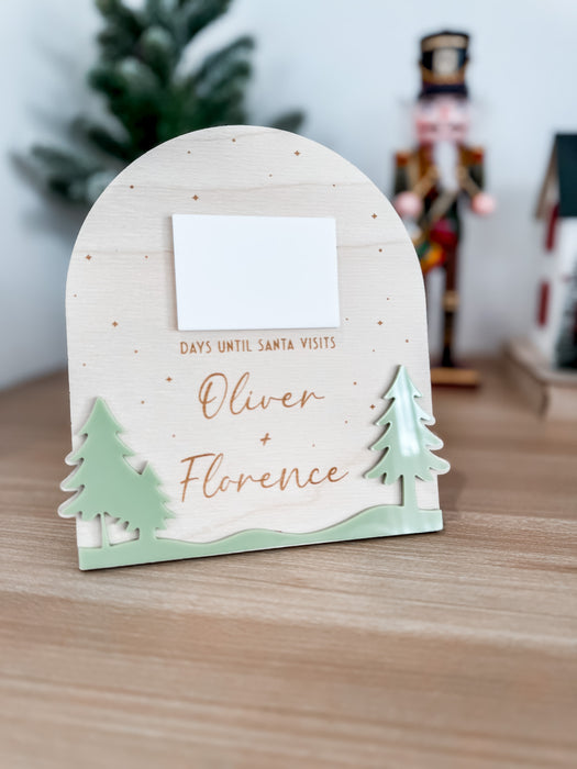 Personalised Santa Countdown Wooden Engraved Plaque