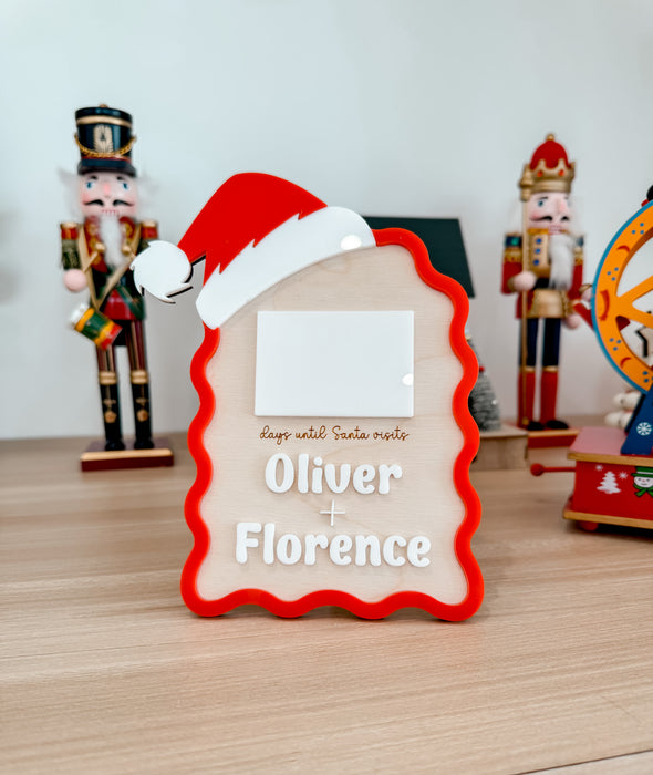 Personalised Santa Countdown Name Plaque Sign