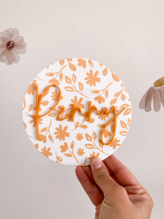 Gingham Acrylic Baby Name Plaque
