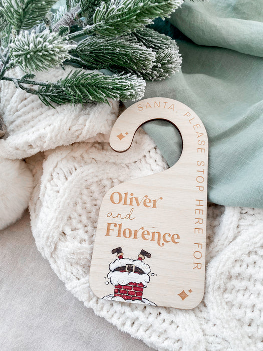 Santa Stop Here door hanger made in Melbourne