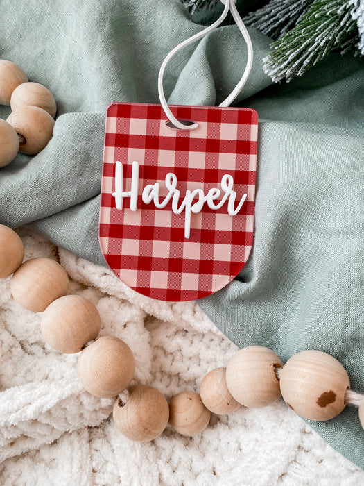 Plaid Arch Gift Tag