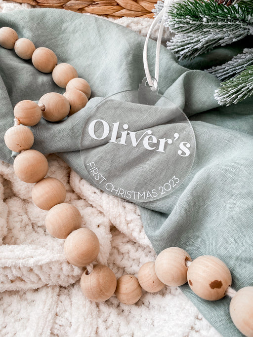 Personalised first Christmas tree ornament