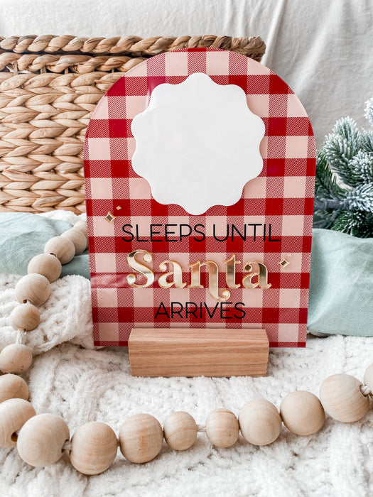 Red and White Christmas Countdown Plaque