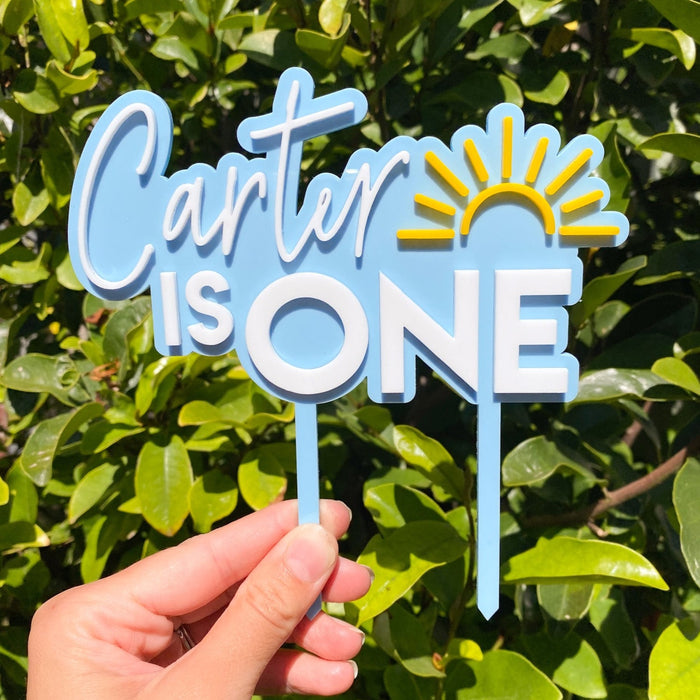 Customised Once around the sun Birthday Cake Topper
