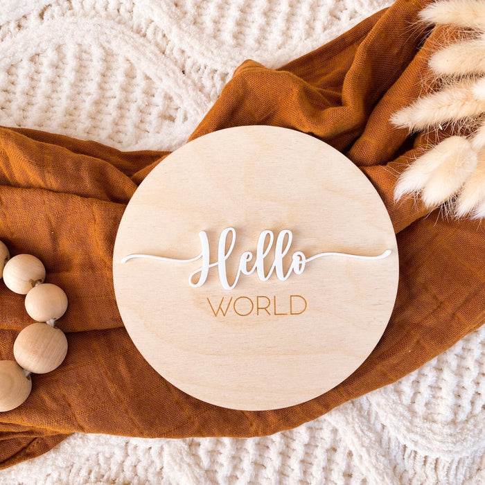 Hello World Birth Announcement Plaque