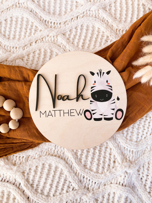 Safari Animal Name Plaque