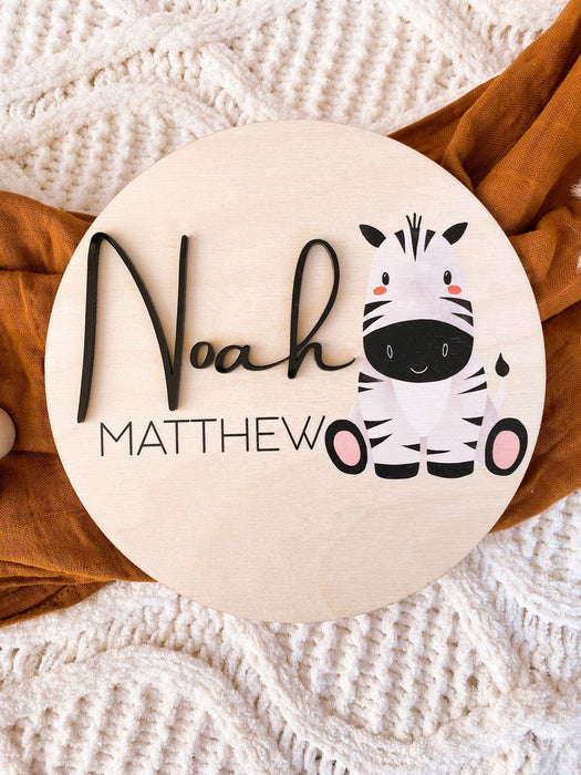Safari Animal Name Plaque