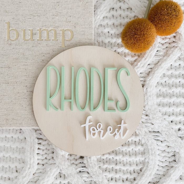 Wood and Acrylic Baby Name Plaque