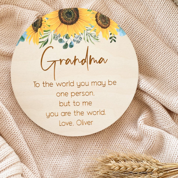 Wooden Sunflower Mother's Day Plaque