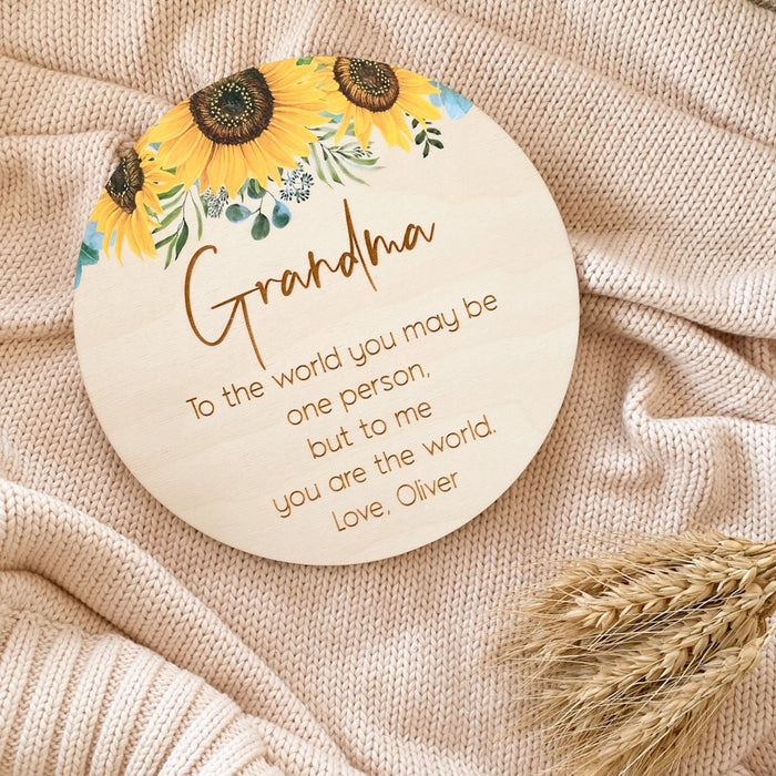 Wooden Sunflower Mother's Day Plaque