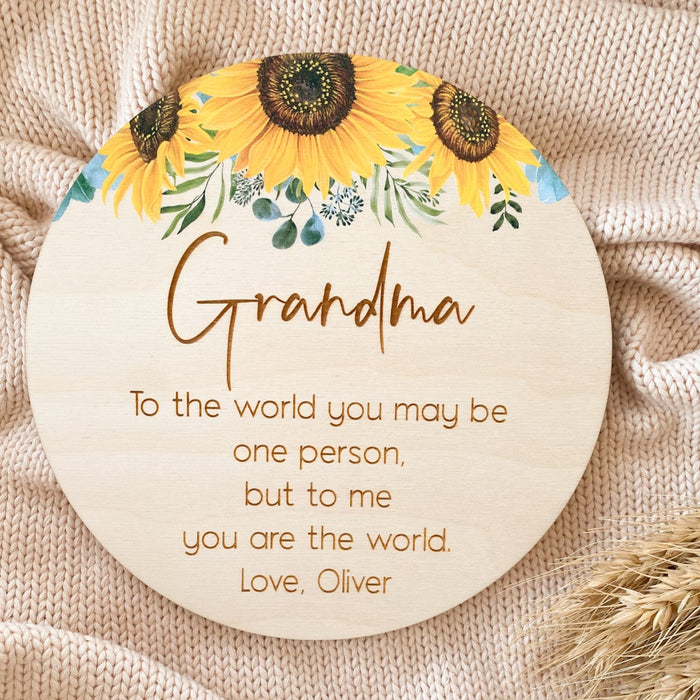 Wooden Sunflower Mother's Day Plaque
