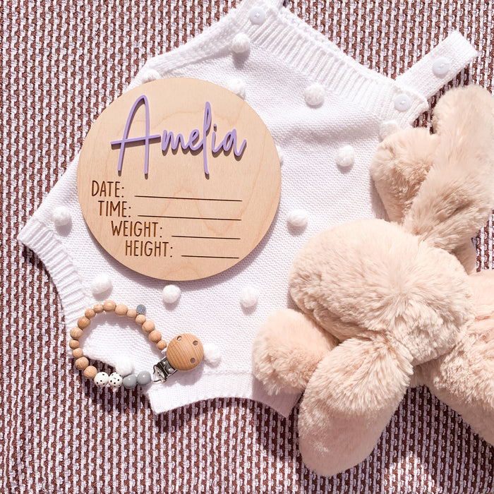 Acrylic Birth Announcement Plaque
