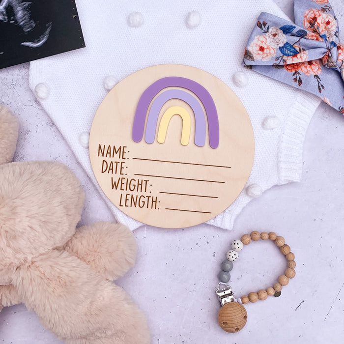 Abstract Rainbow  Birth Announcement Plaque