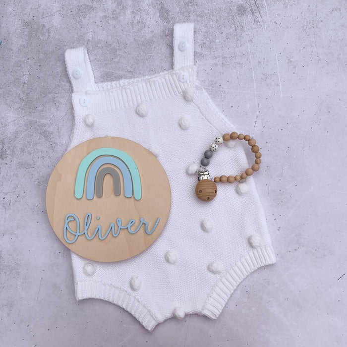 Rainbow Acrylic Baby Name Plaque