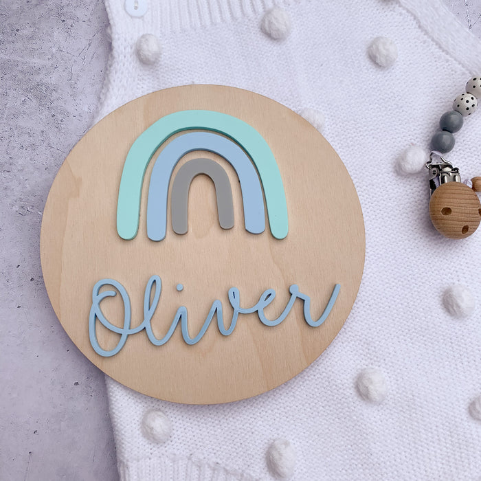 Rainbow Acrylic Baby Name Plaque