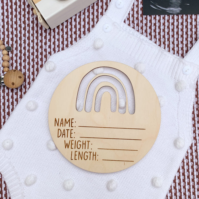 Rainbow Birth Announcement Plaque