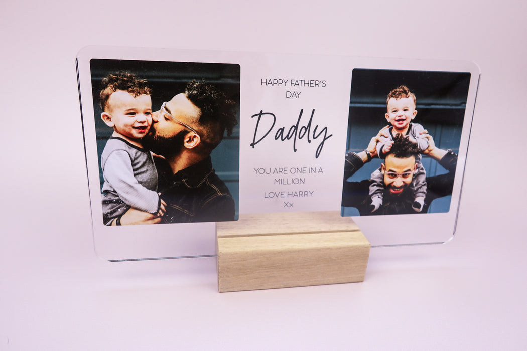 Father's Day Plaque - Double Photo