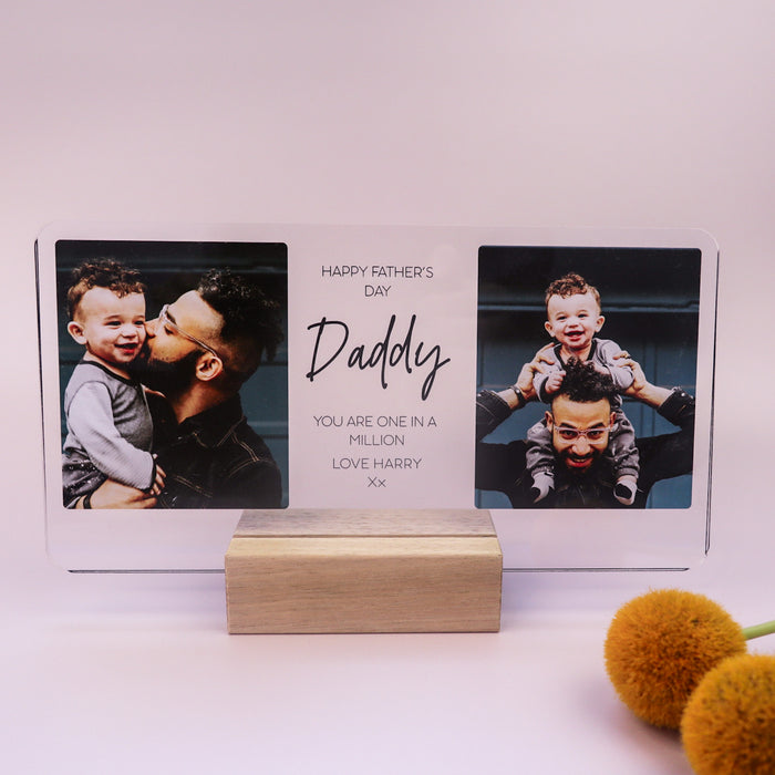Father's Day Plaque - Double Photo