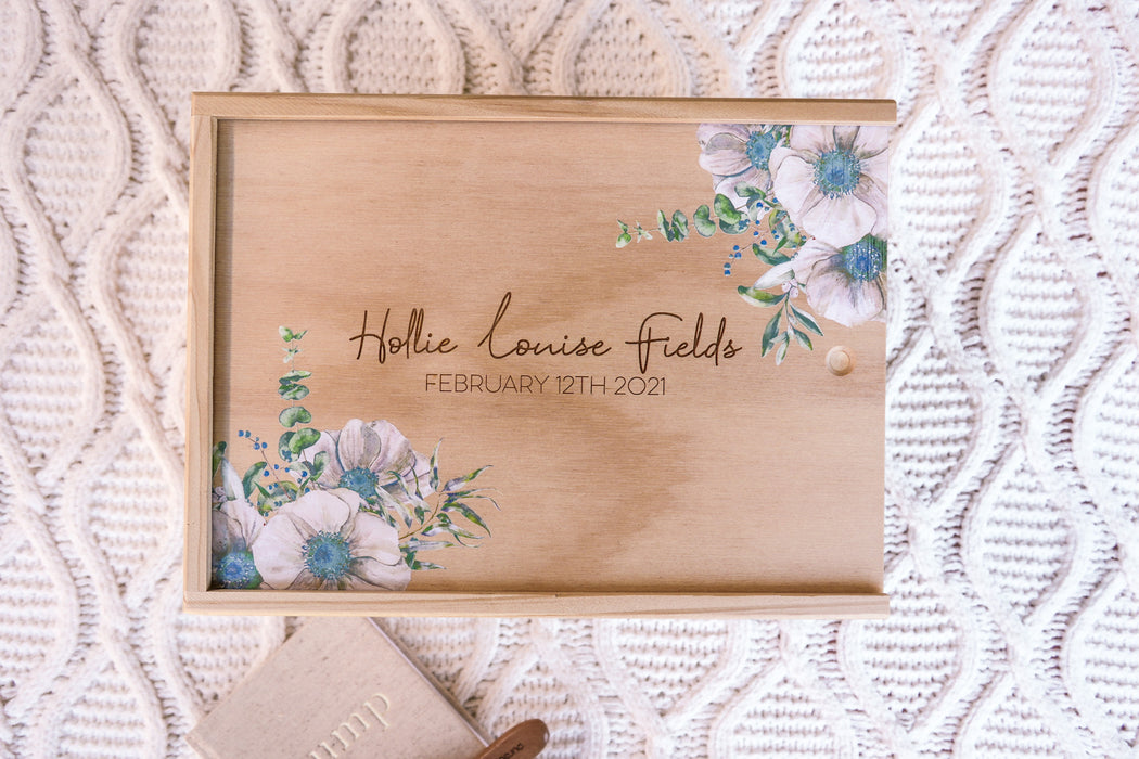 White Floral Keepsake Box