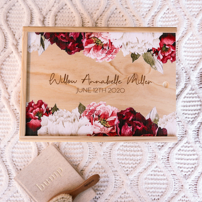 Peony boarder Keepsake Box