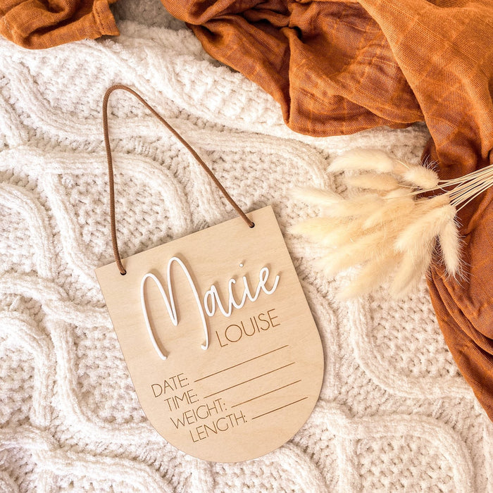 Acrylic Hello World Birth Announcement Plaque
