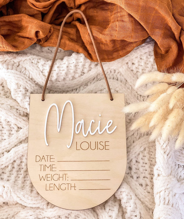 Acrylic Hello World Birth Announcement Plaque