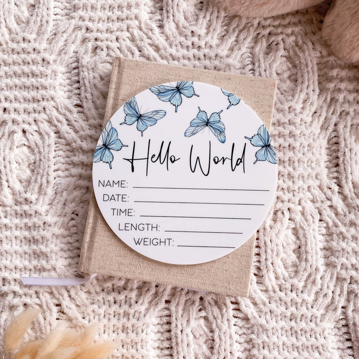 Acrylic Butterfly Birth Announcement Plaque