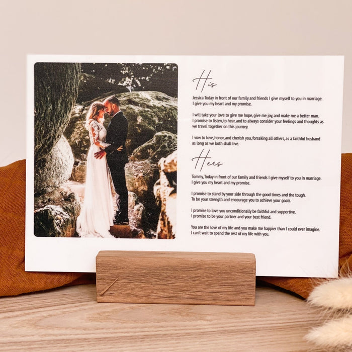 Wedding Vows Photo Plaque