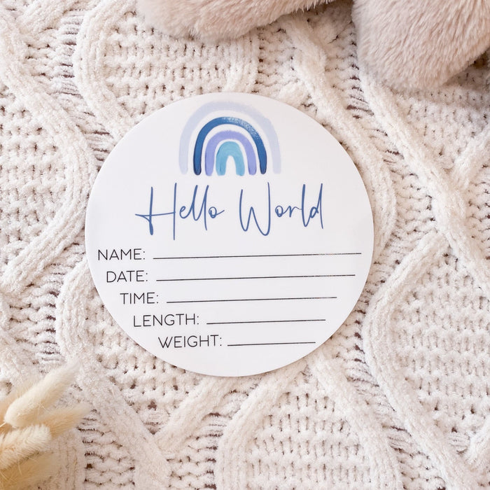 Acrylic Rainbow Birth Announcement Plaque