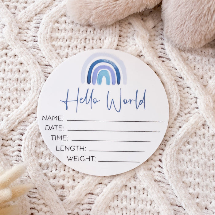 Acrylic Rainbow Birth Announcement Plaque