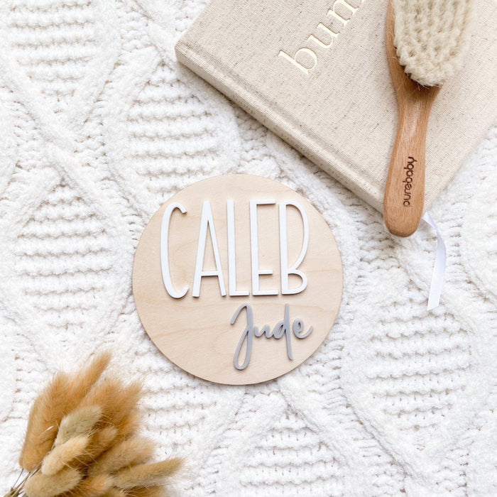 Wood and Acrylic Baby Name Plaque