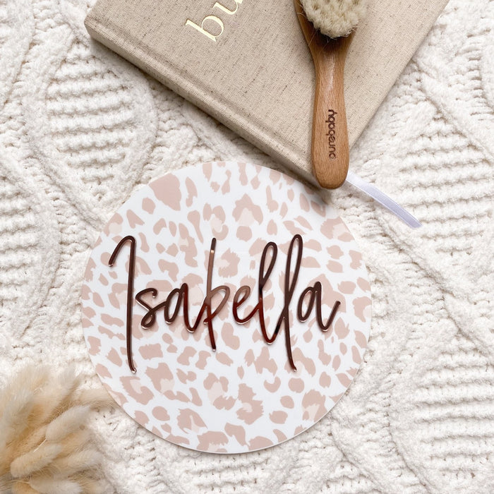 Acrylic Leopard Print Name Plaque