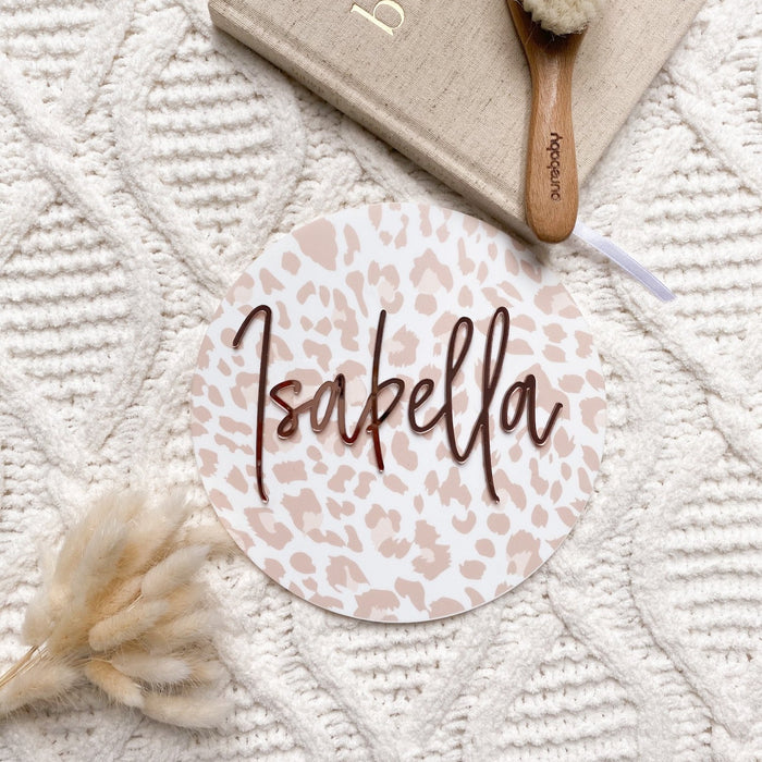 Acrylic Leopard Print Name Plaque