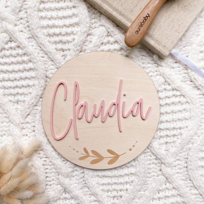 Wood and Acrylic Baby Name Plaque