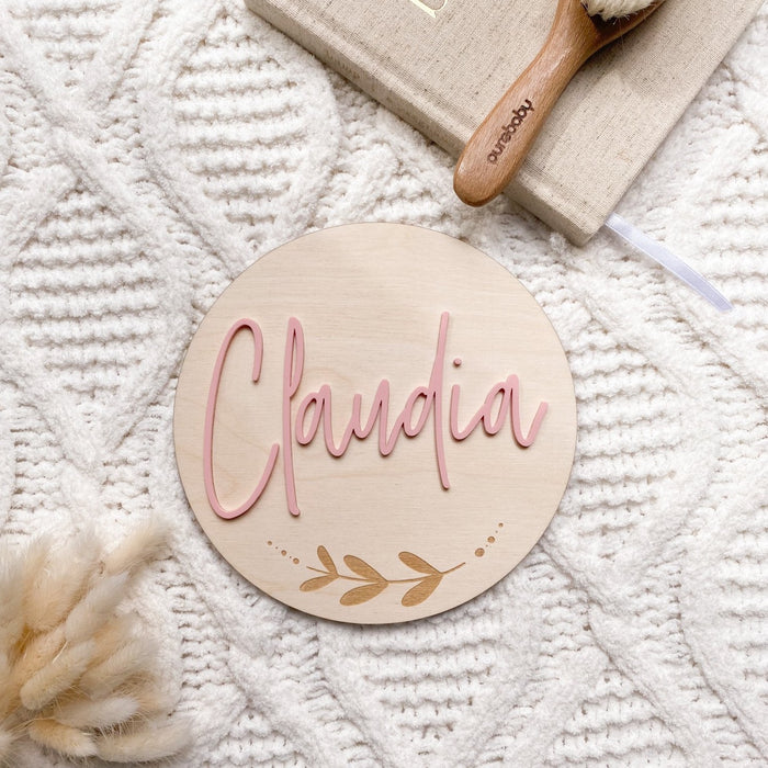 Wood and Acrylic Baby Name Plaque