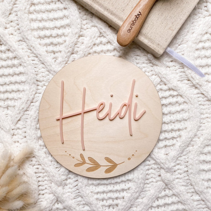 Wood and Acrylic Baby Name Plaque